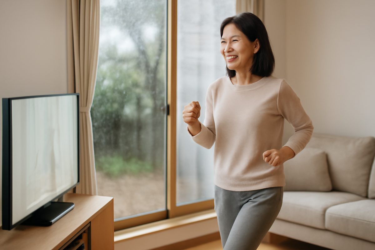 テレビを見ながら15分！「ながら室内ウォーキング」で雨の日を楽しむ