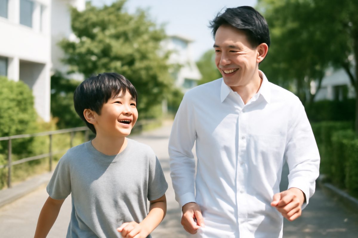 歩数計を親子で競争。ゲーム感覚で続ける家族のウォーキング習慣